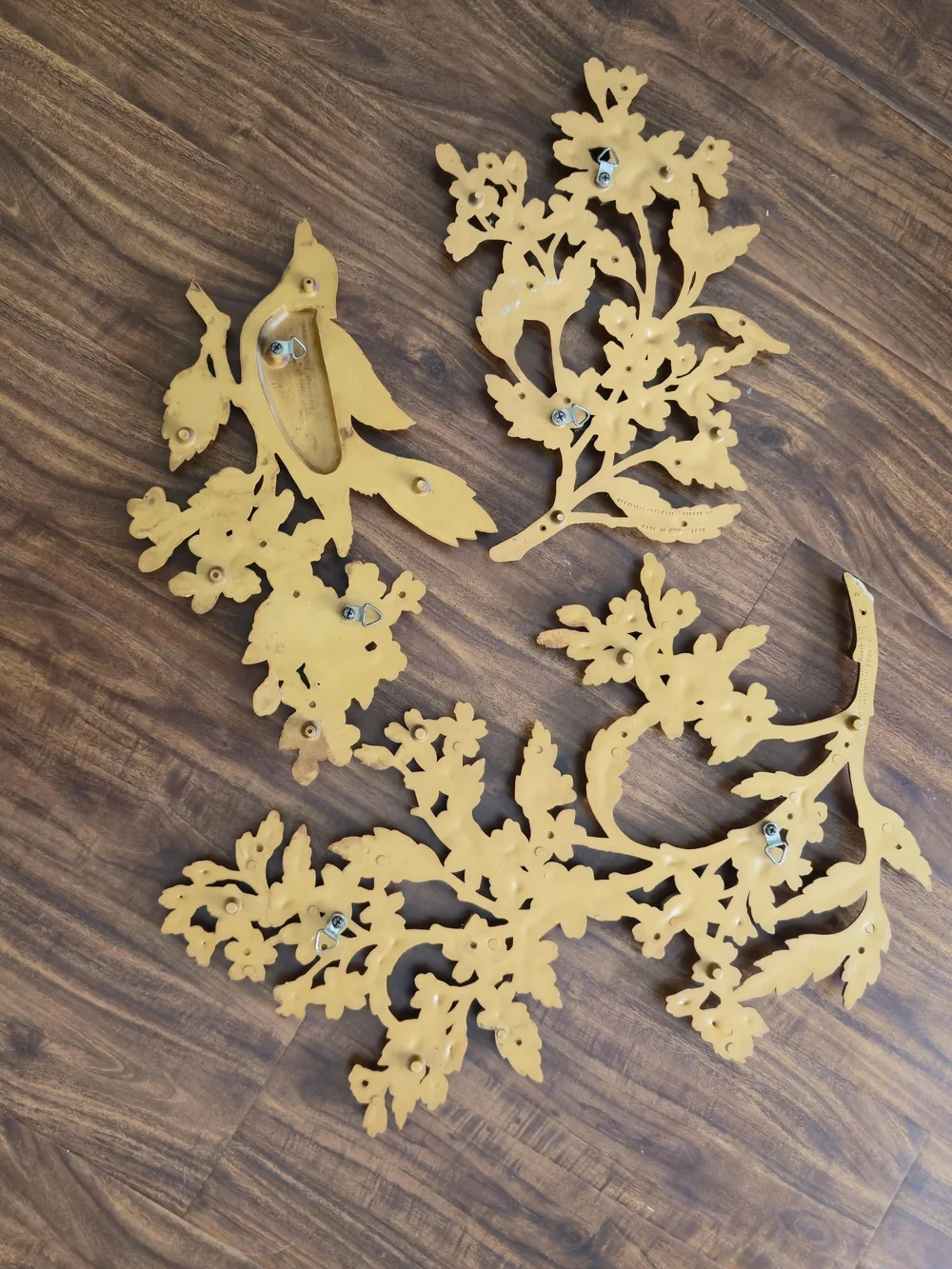 Vintage Syroco Gold Bird & Dogwood Wall Plaques Set of 3 (1967)